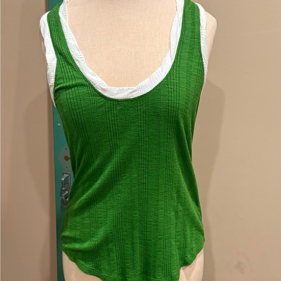 Pilcro Racerback Green Ribbed Tank in Green - Picture 6 of 7